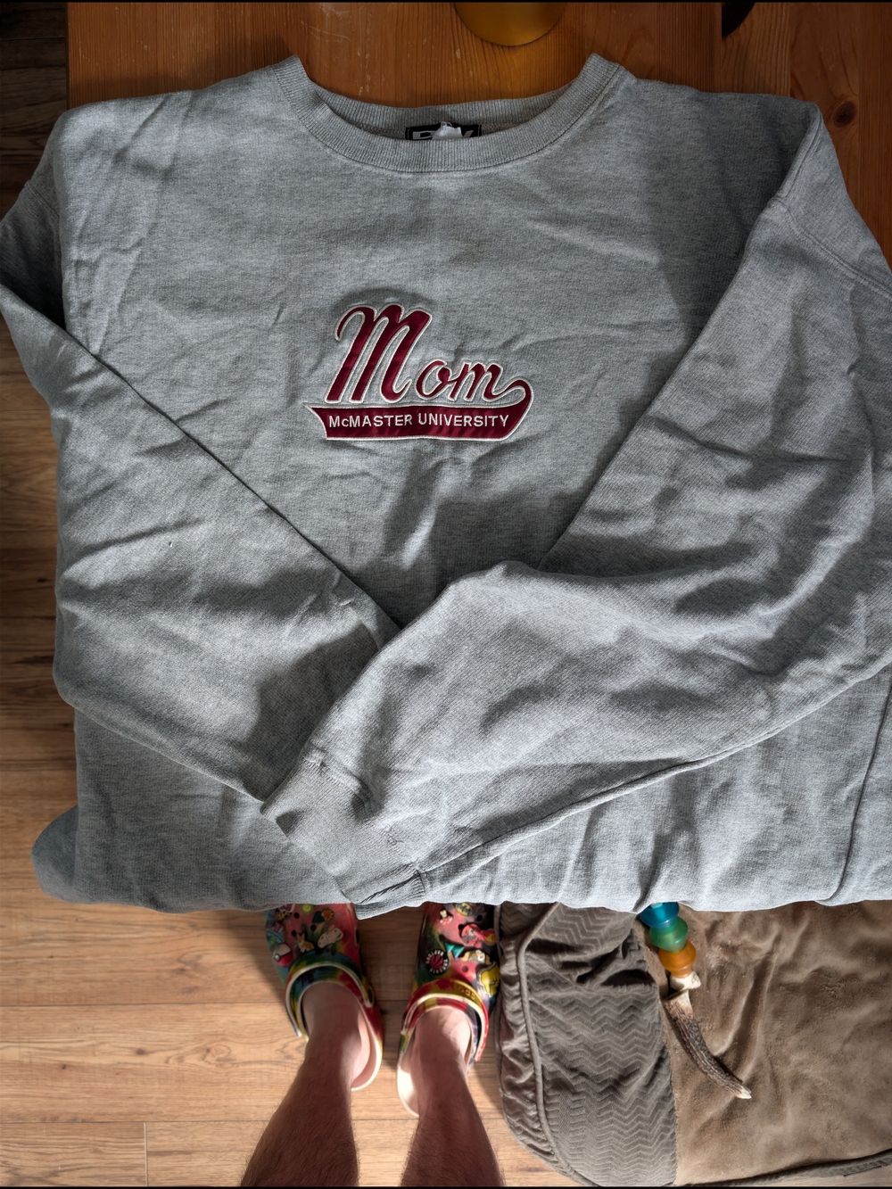 McMaster University Mom Grey Crewneck Sweatshirt